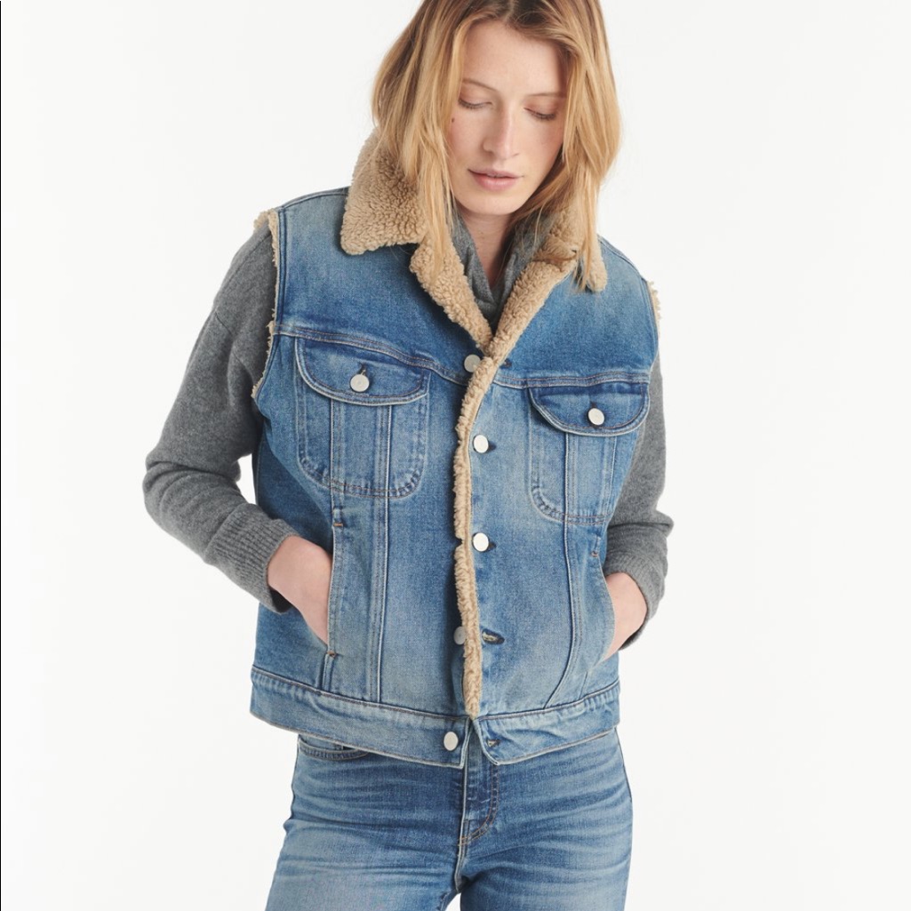 Paper Denim  Cloth Denim Sherpa Vest